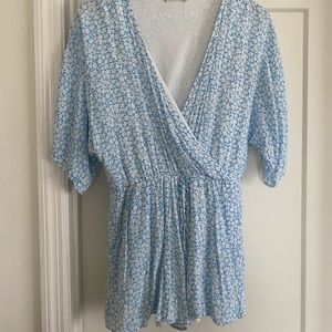 Blue floral romper
